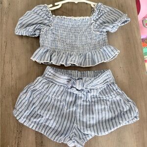 Blue and White Striped Baby Outfit 12-18m
